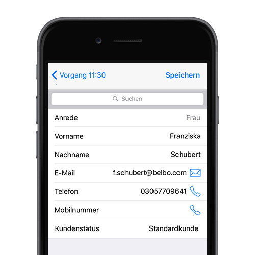 Kunde auswählen und bearbeiten