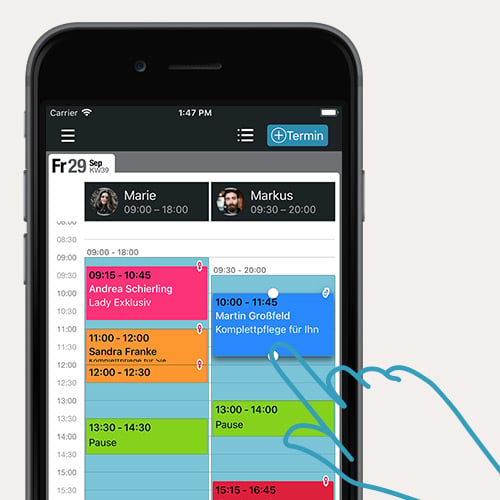 Termine einfach verschieben und Zeiten ändern